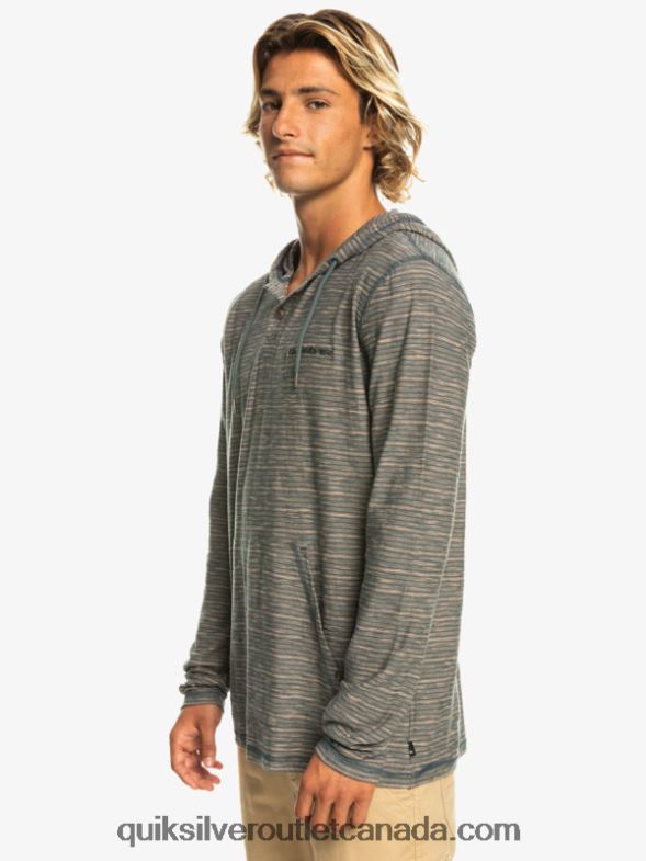 CA Quiksilver Men Kentin Long Sleeves Hooded T-Shirt dark slate kentin TX4R21353