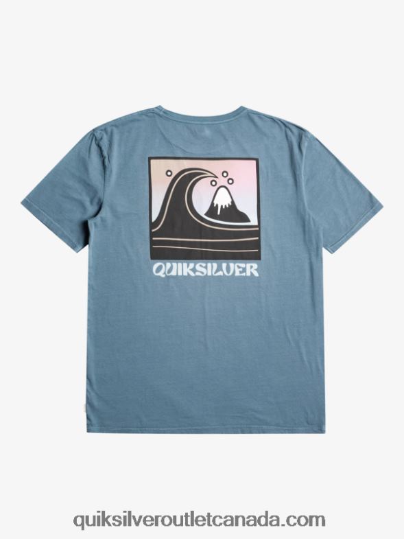 CA Quiksilver Men QS Bubble Stamp T-Shirt bering sea TX4R21158