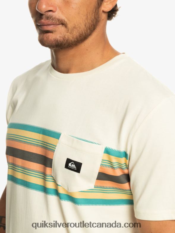 CA Quiksilver Men Surfadelica Stripe Pocket T-Shirt birch TX4R21065