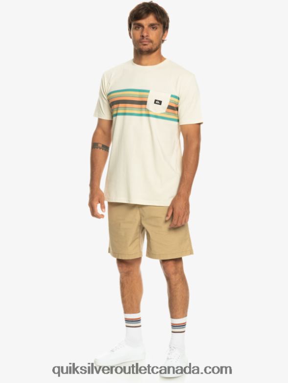 CA Quiksilver Men Surfadelica Stripe Pocket T-Shirt birch TX4R21065
