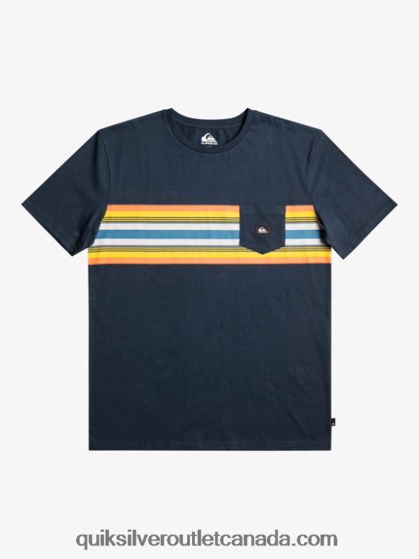 CA Quiksilver Men Surfadelica Stripe Pocket T-Shirt navy blazer TX4R21064