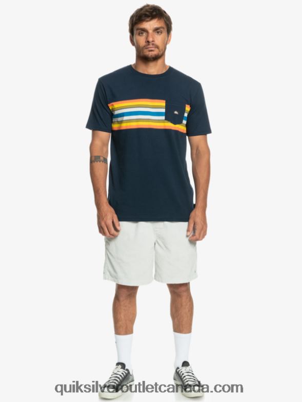 CA Quiksilver Men Surfadelica Stripe Pocket T-Shirt navy blazer TX4R21064