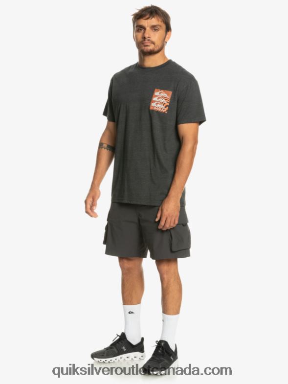 CA Quiksilver Men Warped Patterns T-Shirt phantom TX4R21014