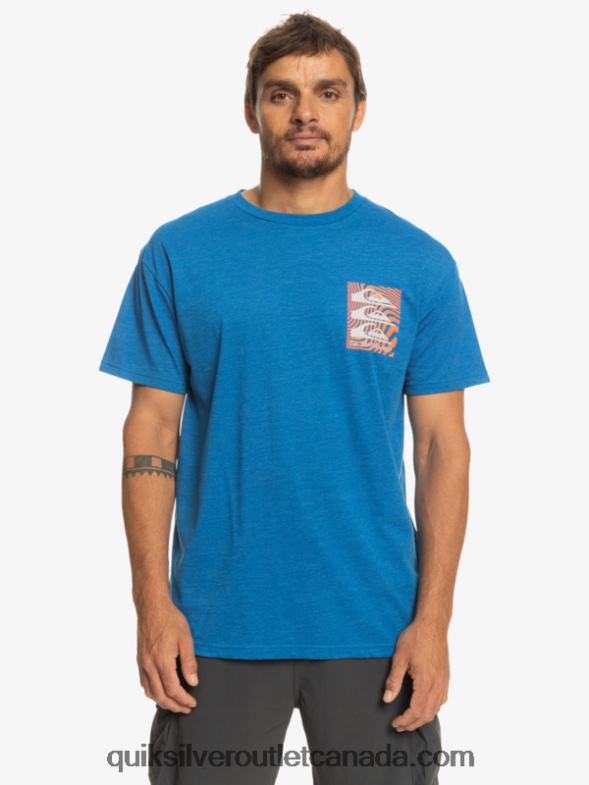 CA Quiksilver Men Warped Patterns T-Shirt snorkel blue TX4R21015