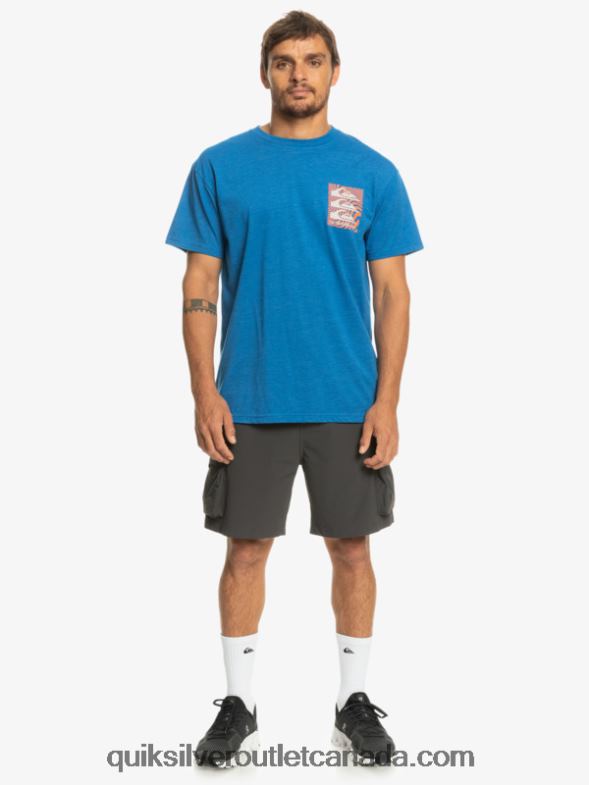 CA Quiksilver Men Warped Patterns T-Shirt snorkel blue TX4R21015