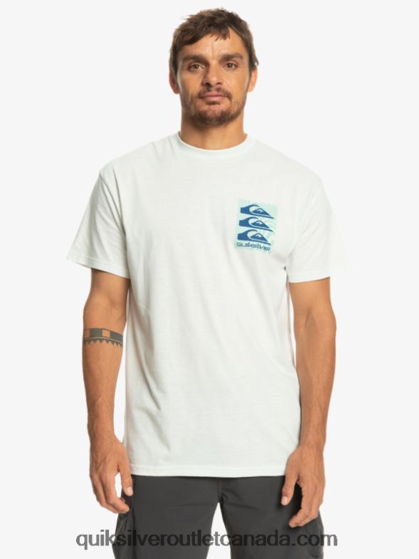 CA Quiksilver Men Warped Patterns T-Shirt snow white TX4R21013