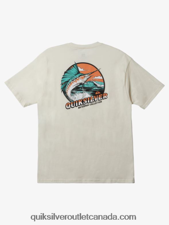 CA Quiksilver Men Waterman Fins Up T-Shirt antique white TX4R21047