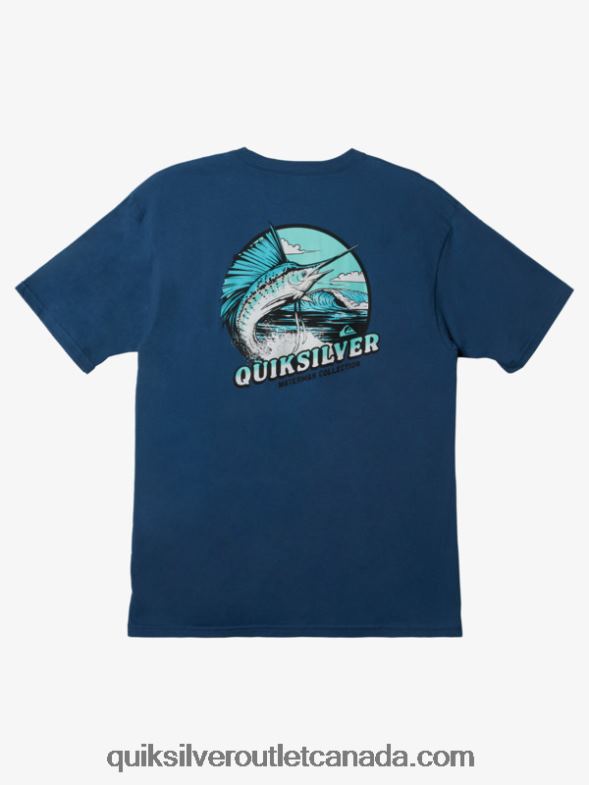 CA Quiksilver Men Waterman Fins Up T-Shirt ensign blue TX4R21046