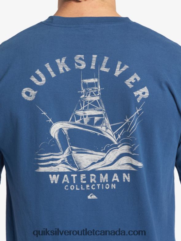 CA Quiksilver Men Waterman Heading Out T-Shirt ensign blue TX4R261