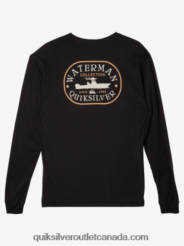 CA Quiksilver Men Waterman Power Trip Long Sleeve T-Shirt black TX4R262