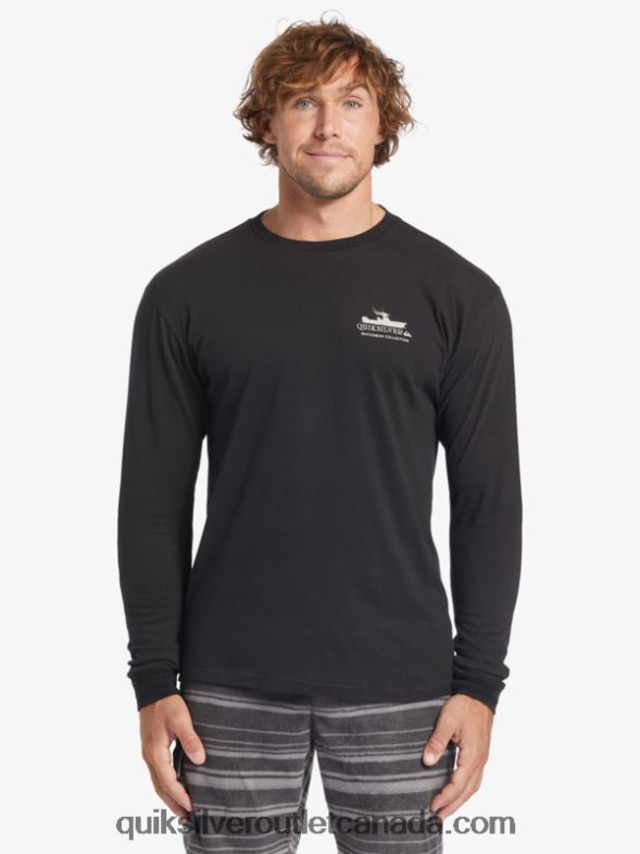 CA Quiksilver Men Waterman Power Trip Long Sleeve T-Shirt black TX4R262