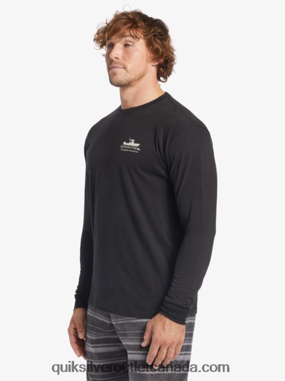 CA Quiksilver Men Waterman Power Trip Long Sleeve T-Shirt black TX4R262
