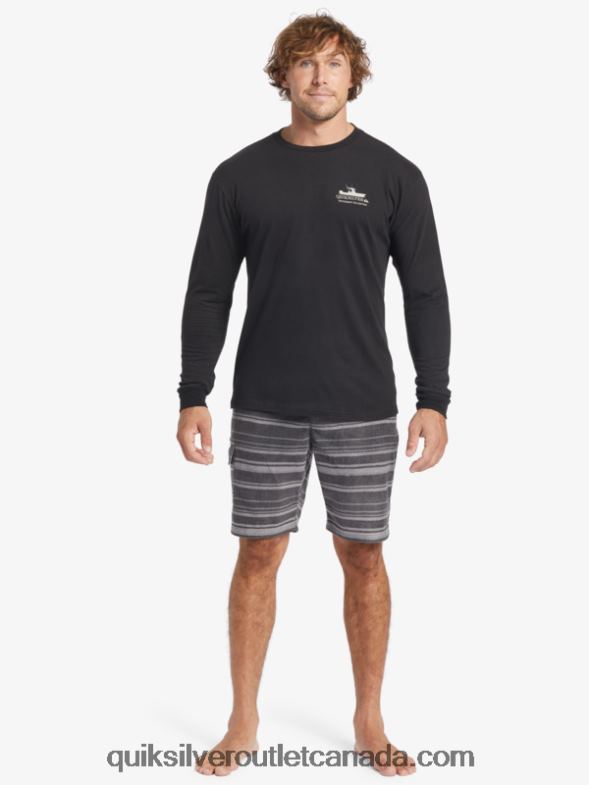 CA Quiksilver Men Waterman Power Trip Long Sleeve T-Shirt black TX4R262
