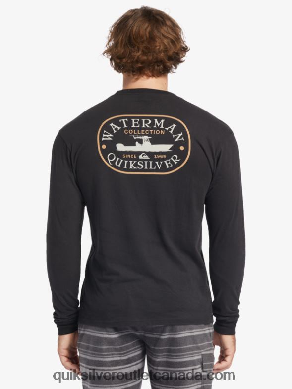 CA Quiksilver Men Waterman Power Trip Long Sleeve T-Shirt black TX4R262