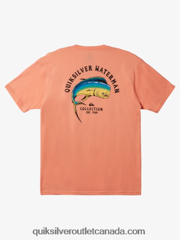 CA Quiksilver Men Waterman Tension On T-Shirt peach pink TX4R21342