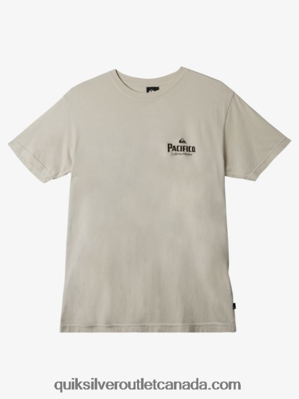 CA Quiksilver x Pacifico Men Dont Fight The Foam T-Shirt stone TX4R211