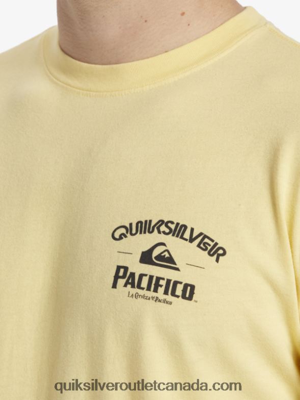 CA Quiksilver x Pacifico Men Lockup T-Shirt gold TX4R22