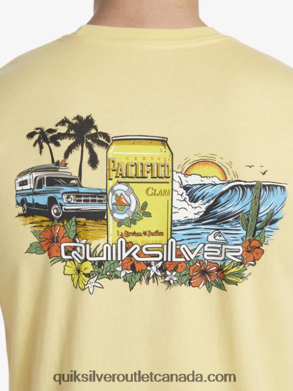 CA Quiksilver x Pacifico Men Lockup T-Shirt gold TX4R22