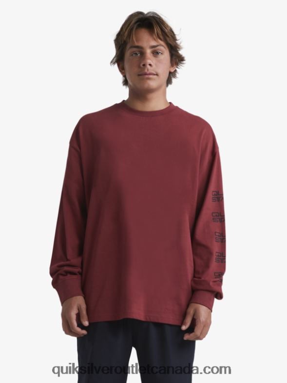 CA Quiksilver x Stab Men Organic Long Sleeve T-Shirt ruby wine TX4R21844