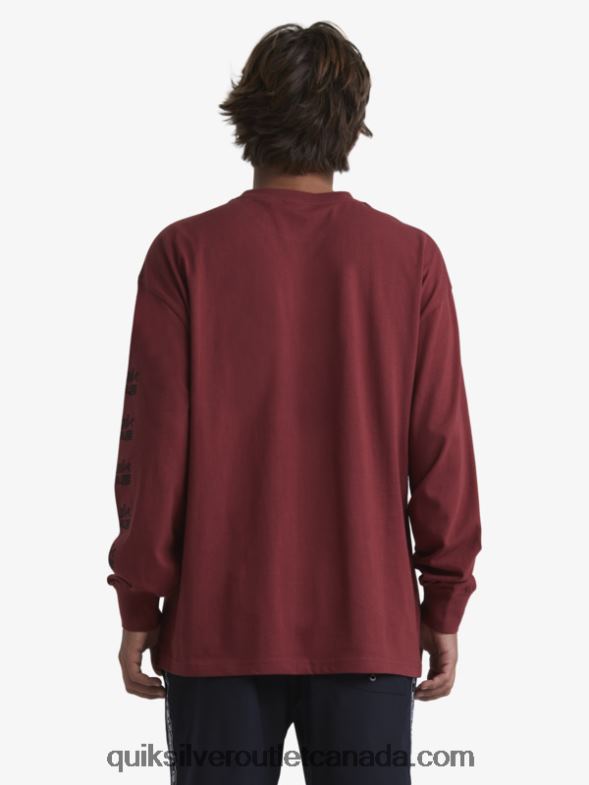 CA Quiksilver x Stab Men Organic Long Sleeve T-Shirt ruby wine TX4R21844