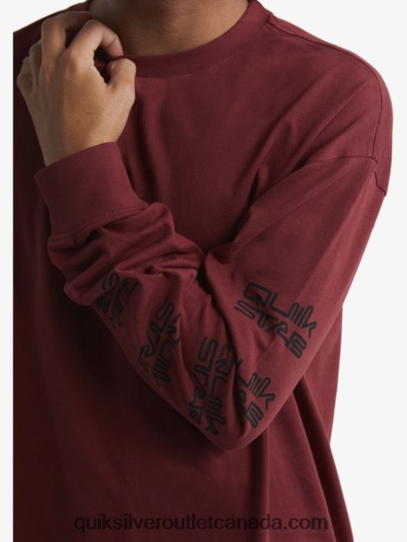 CA Quiksilver x Stab Men Organic Long Sleeve T-Shirt ruby wine TX4R21844