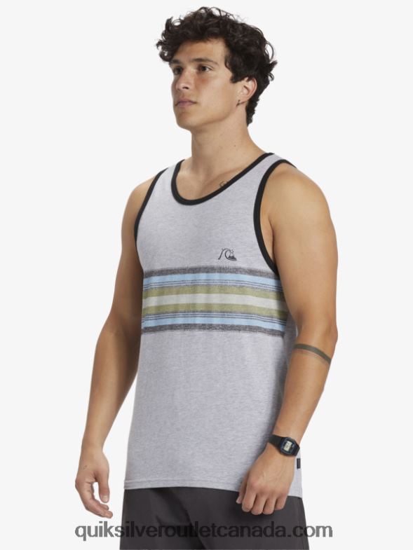 CA Quiksilver Men Everyday Stripe Tank athletic heather TX4R2704