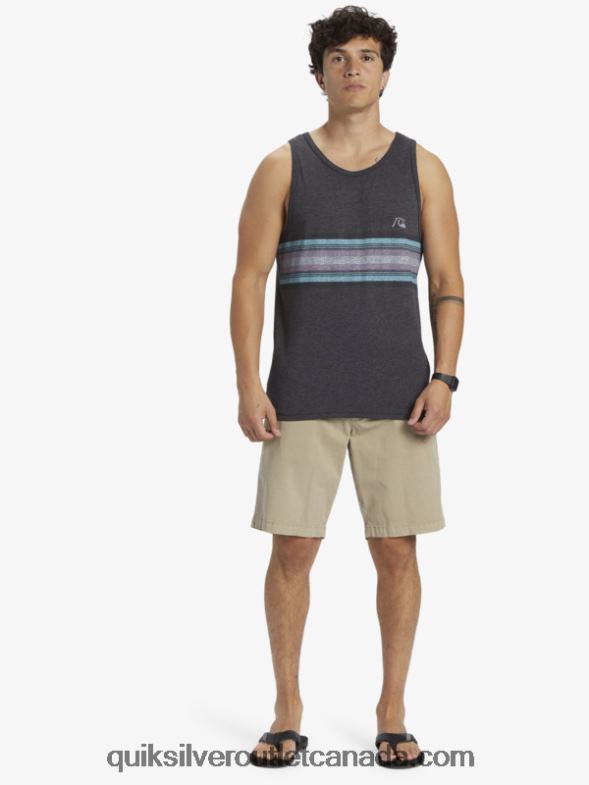 CA Quiksilver Men Everyday Stripe Tank charcoal heather TX4R2705