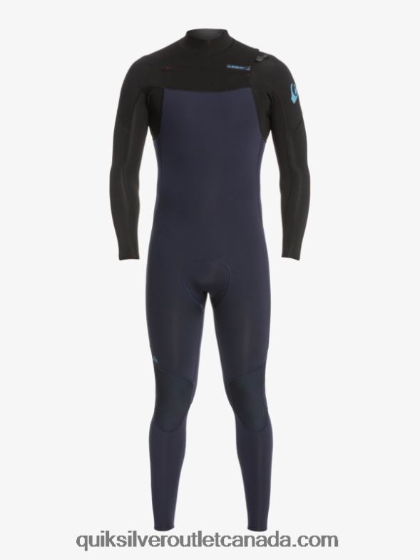 CA Quiksilver Men 3/2 Everyday Sessions Chest-Zip Wetsuit dark navy/black TX4R21278