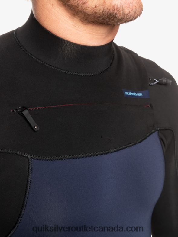 CA Quiksilver Men 3/2 Everyday Sessions Chest-Zip Wetsuit dark navy/black TX4R21278