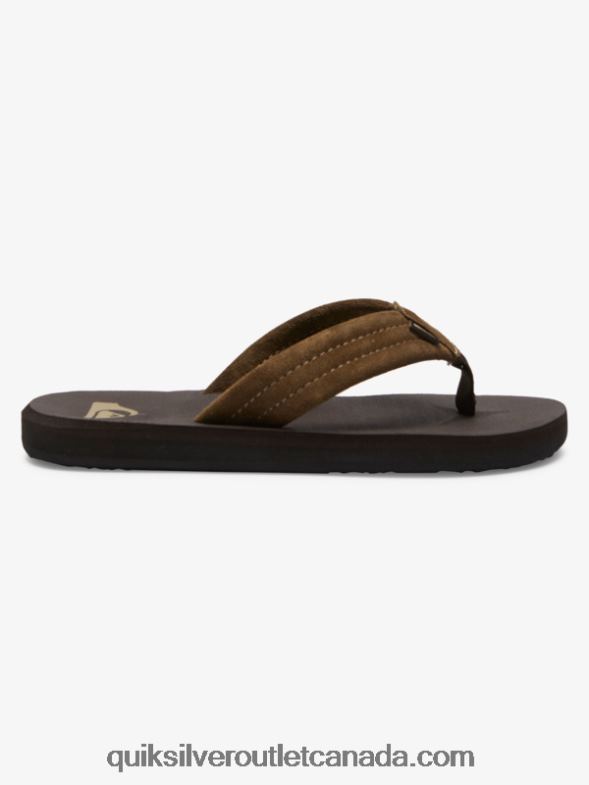 CA Quiksilver Boys 8-16 Carver Suede Core Sandals brown 1 TX4R22093