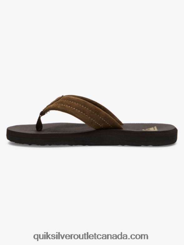 CA Quiksilver Boys 8-16 Carver Suede Core Sandals brown 1 TX4R22093
