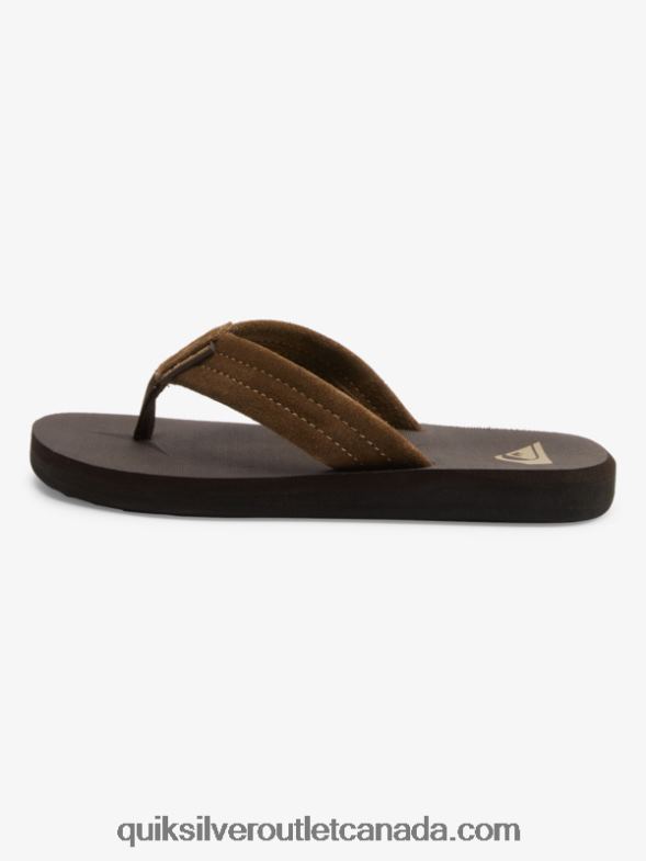 CA Quiksilver Boys 8-16 Carver Suede Core Sandals brown 1 TX4R22093