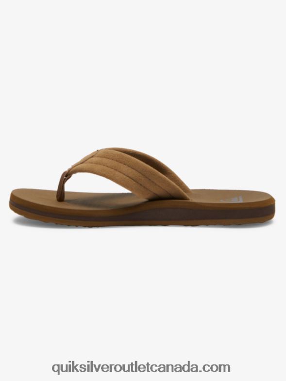 CA Quiksilver Boys 8-16 Carver Suede Core Sandals tan 1 TX4R22092