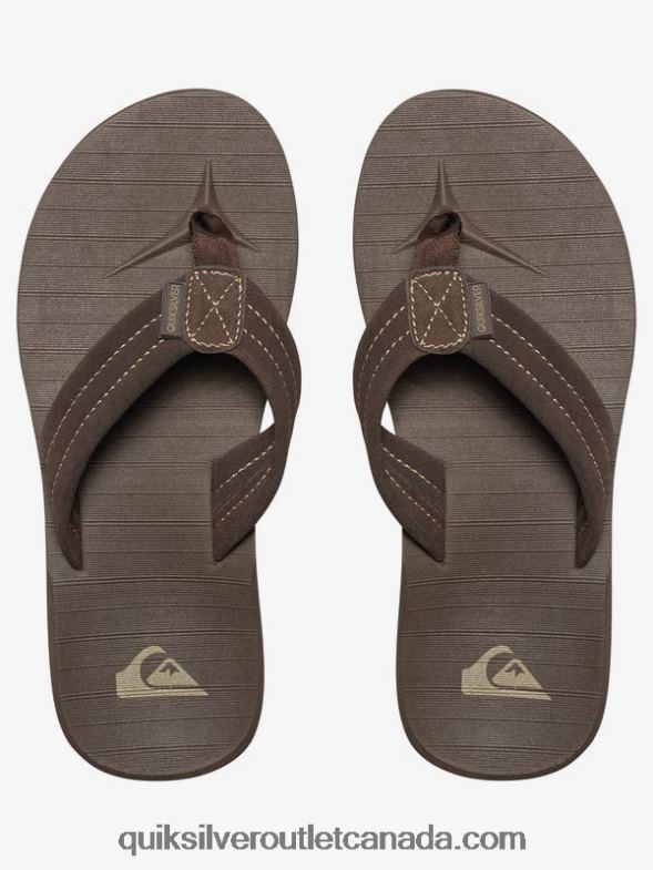 CA Quiksilver Boys 8-16 Carver Suede Leather Sandals demitasse - solid TX4R22283