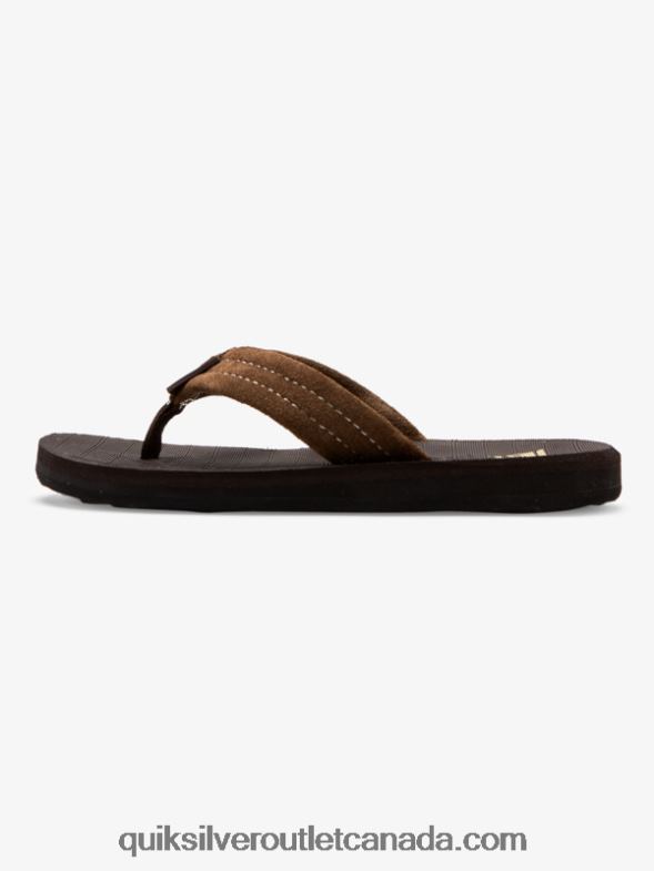 CA Quiksilver Boys 8-16 Carver Suede Leather Sandals demitasse - solid TX4R22283