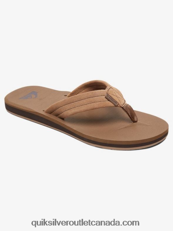 CA Quiksilver Boys 8-16 Carver Suede Leather Sandals tan - solid TX4R22282