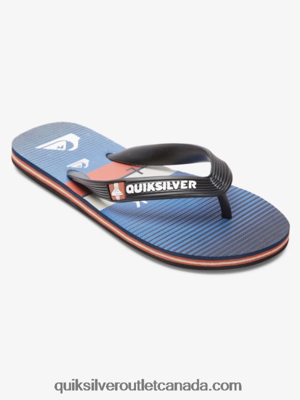 CA Quiksilver Boys 8-16 Molokai Flip-Flops black/blue TX4R22030