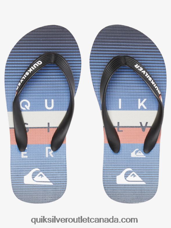 CA Quiksilver Boys 8-16 Molokai Flip-Flops black/blue TX4R22030