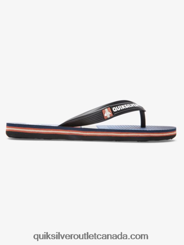 CA Quiksilver Boys 8-16 Molokai Flip-Flops black/blue TX4R22030