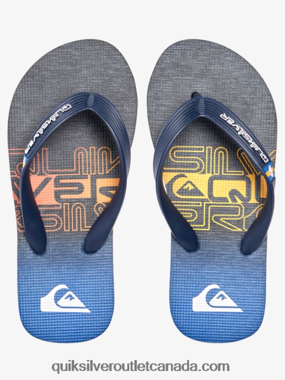 CA Quiksilver Boys 8-16 Molokai Flip-Flops black/orange TX4R22027