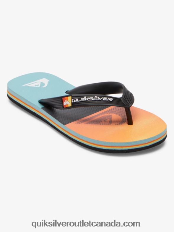 CA Quiksilver Boys 8-16 Molokai Flip-Flops black/orange/grey TX4R22021