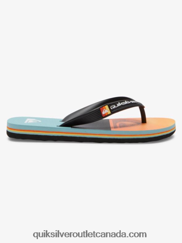 CA Quiksilver Boys 8-16 Molokai Flip-Flops black/orange/grey TX4R22021