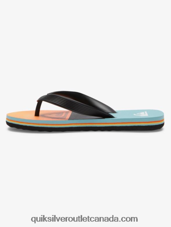 CA Quiksilver Boys 8-16 Molokai Flip-Flops black/orange/grey TX4R22021