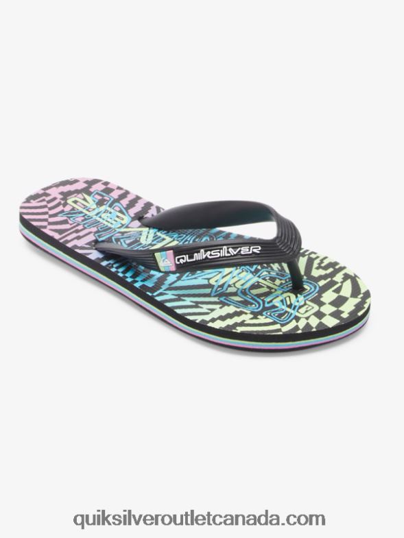 CA Quiksilver Boys 8-16 Molokai Flip-Flops black/pink/blue TX4R22022