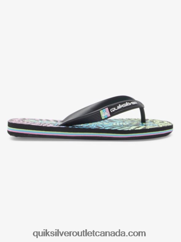 CA Quiksilver Boys 8-16 Molokai Flip-Flops black/pink/blue TX4R22022