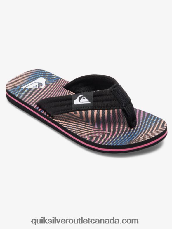 CA Quiksilver Boys 8-16 Molokai Layback Sandals black/orange/grey TX4R21995