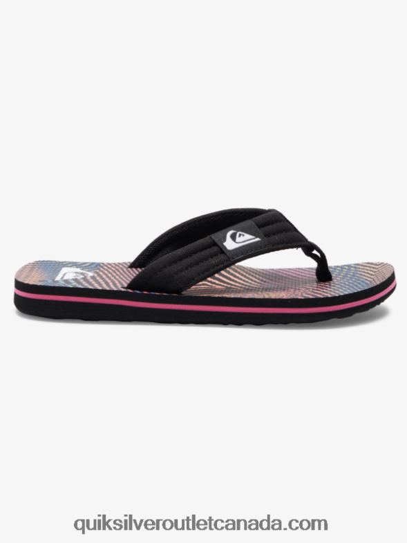 CA Quiksilver Boys 8-16 Molokai Layback Sandals black/orange/grey TX4R21995