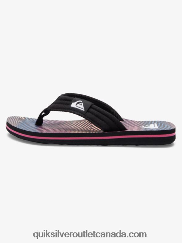 CA Quiksilver Boys 8-16 Molokai Layback Sandals black/orange/grey TX4R21995