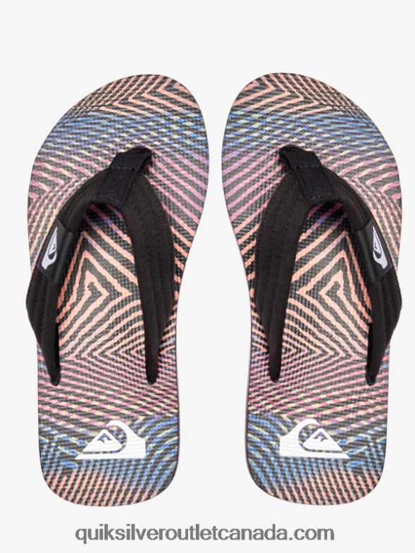 CA Quiksilver Boys 8-16 Molokai Layback Sandals black/orange/grey TX4R21995