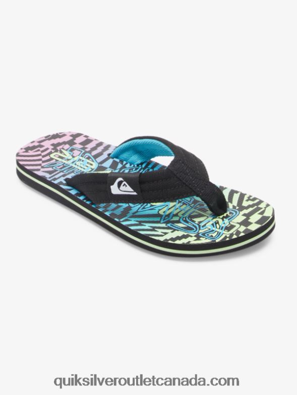 CA Quiksilver Boys 8-16 Molokai Layback Sandals black/pink/blue TX4R21990